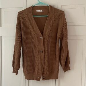 Shein Tan Cable Knit Cardigan‎